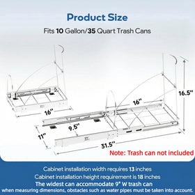 Tanamu cabinet bin rack shows quick four-screw installation with sturdy steel construction.