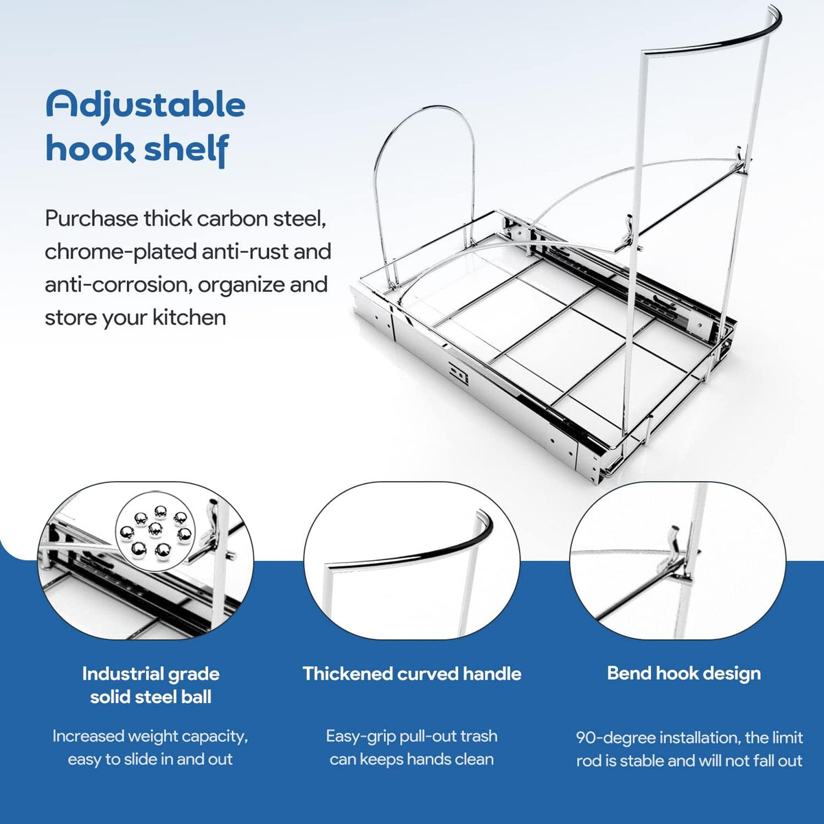 Tanamu ball-bearing track ensures smooth, wobble-free sliding even when the bin is full.