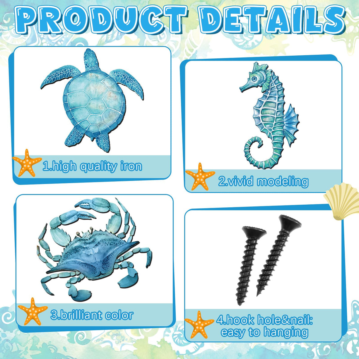Tandefio starfish wall decor enhances entryways and hallways.