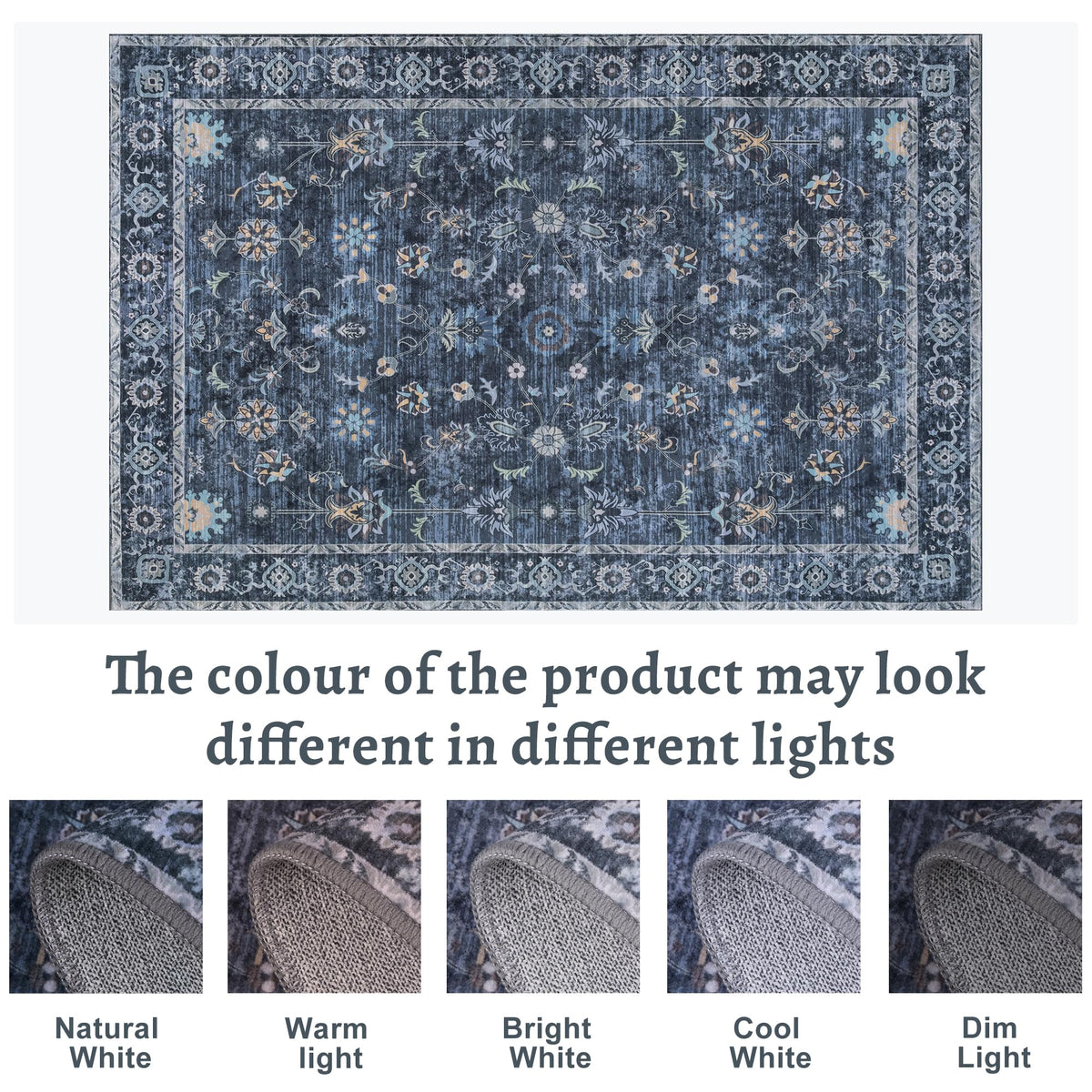Tangsoo washable vintage rug with non-slip backing keeps living rooms safe and stylish.