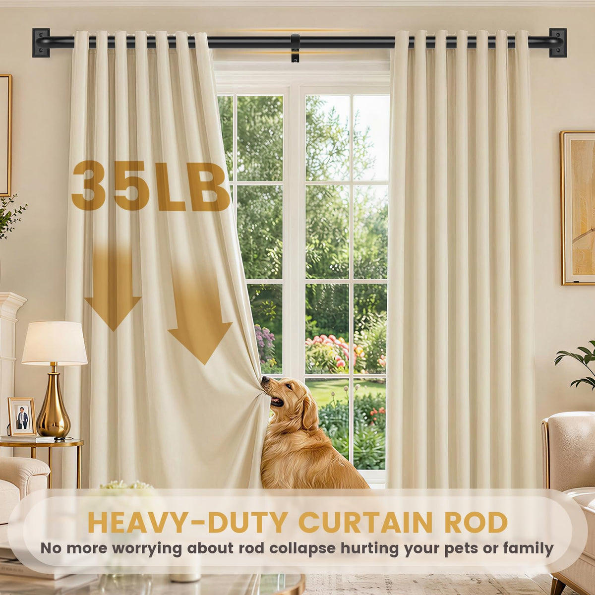 TANGWIN rod length adjustable to fit varied window spans.