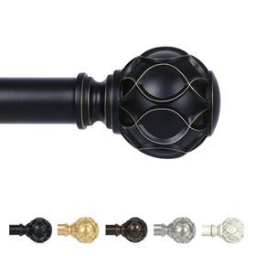 TANGWIN black adjustable curtain rod in 36-88 inch range with easy assembly.