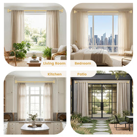 Tangwin durable gold finish resists wear on heavy-use drapery.