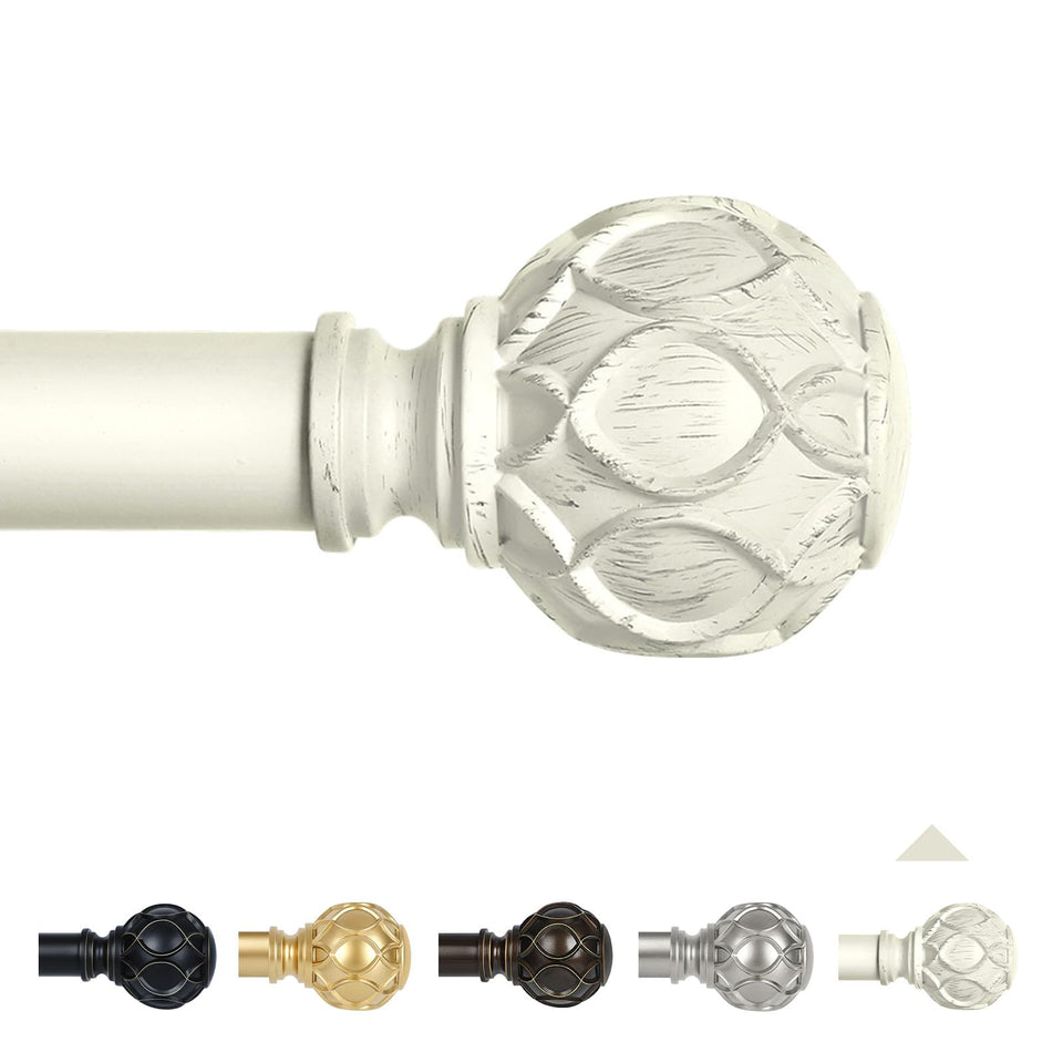 TANGWIN white farmhouse curtain rod 36-48 inch assembly, sturdy and easy to install.