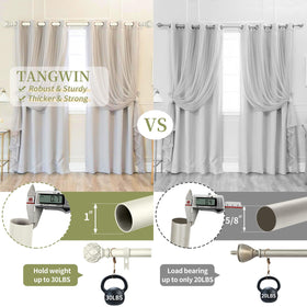 TANGWIN mid-bracket on antique white rod provides stable support and balanced mounting.
