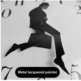 Tankrin Ministry of Silly Walks Clock bezel design closeup highlighting contemporary style.
