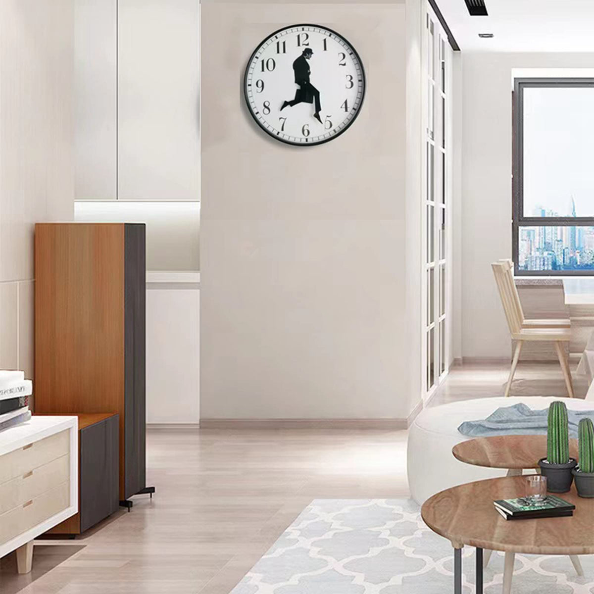 Tankrin Ministry of Silly Walks Clock wall-mount design ideal for hallways and offices.