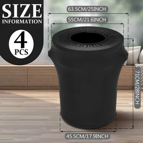 Tanlade black spandex cover for 32-gallon cans, quick outdoor décor upgrade.
