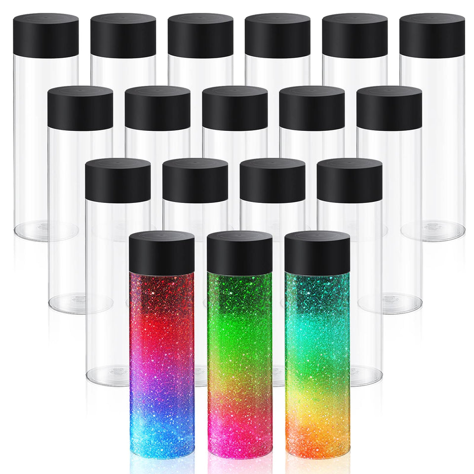 Tanlade clear bottles with caps for beverages and crafts