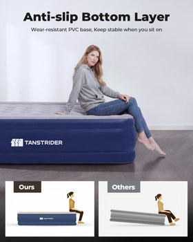 TANSTRIDER mattress folds into compact packaging for travel or storage.