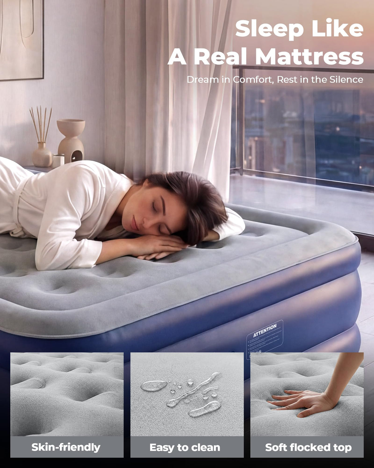 TANSTRIDER air mattress supports up to 600 pounds for reliable guest comfort.