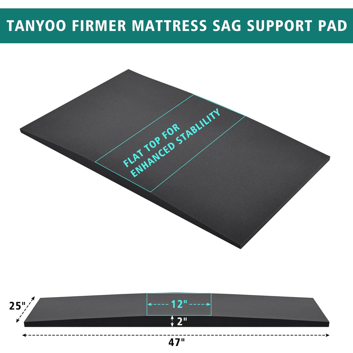 TANYOO 47x25x2 inch pad blends smoothly under your mattress
