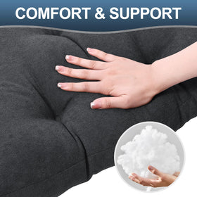 TANYOO pillow on couch enhances lounging with lower-back comfort