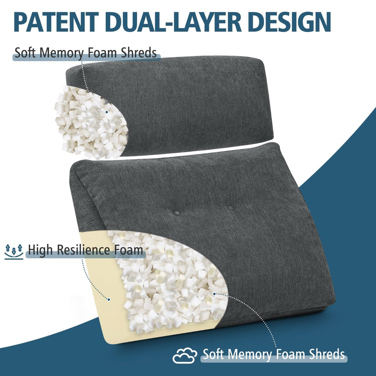 TANYOO large lumbar pillow fills deep couch gaps for better posture