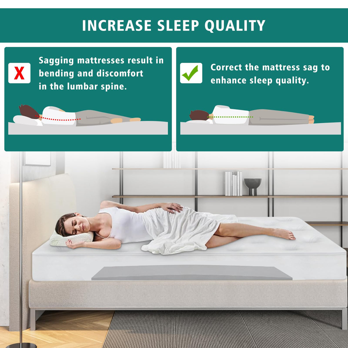 TANYOO targeted under-mattress support reinforces weak sagging spots