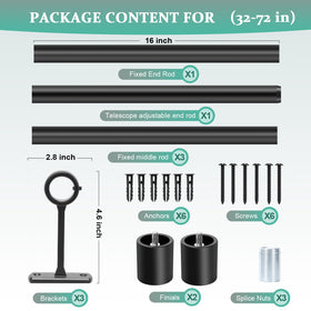 Taoberfuli heavy-duty rod withstands up to 50 lb indoors or outdoors.