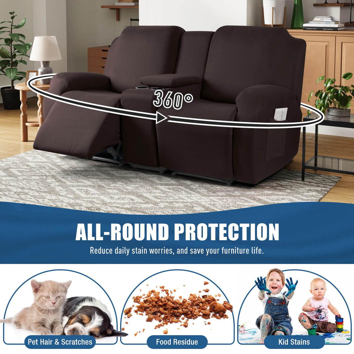 TAOCOCO middle console piece keeps cushions aligned and furniture protected.