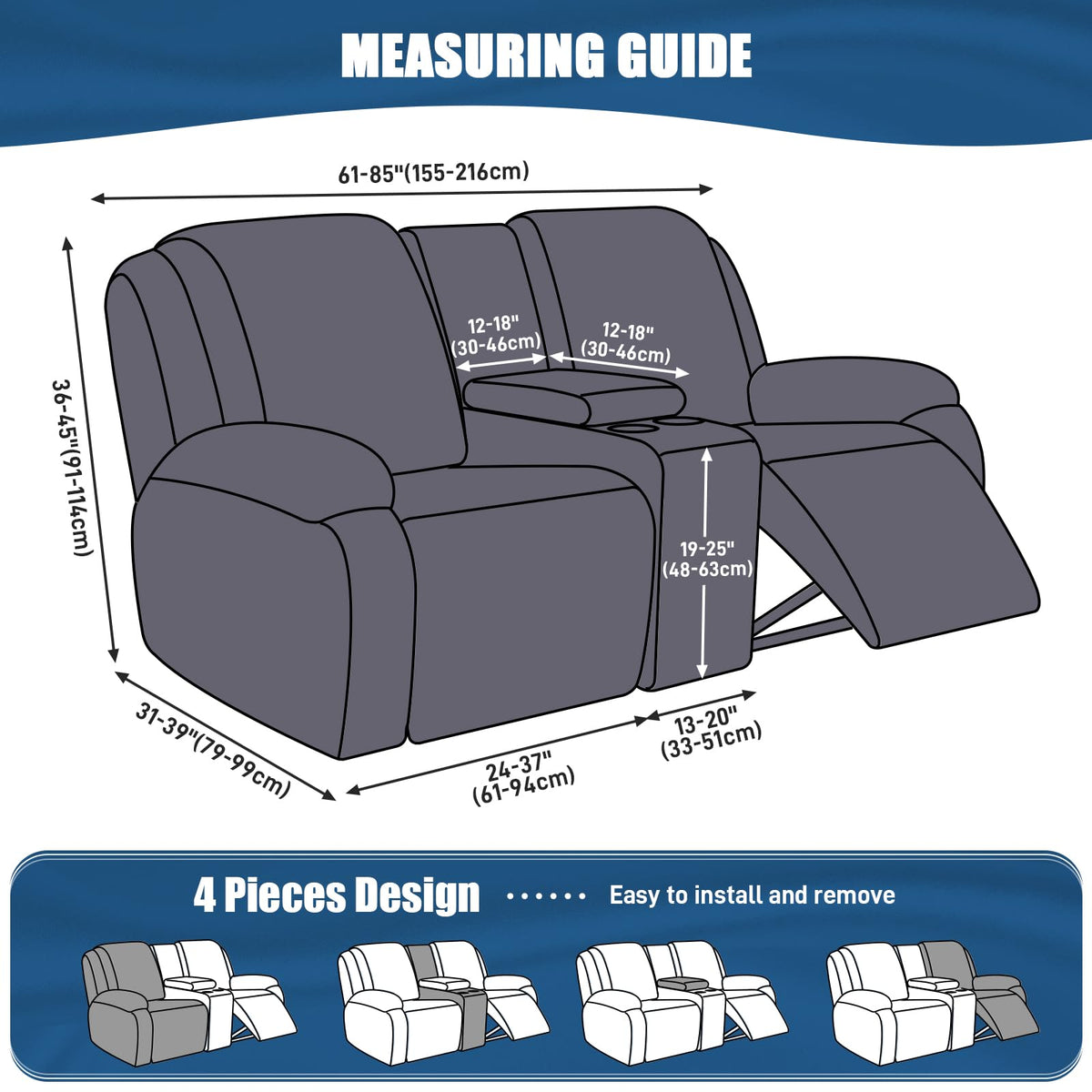 TAOCOCO four-piece set layout shows complete sofa protection and fit.