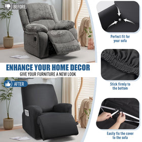 TAOCOCO recliner cover with elastic bottom securing a neat look.