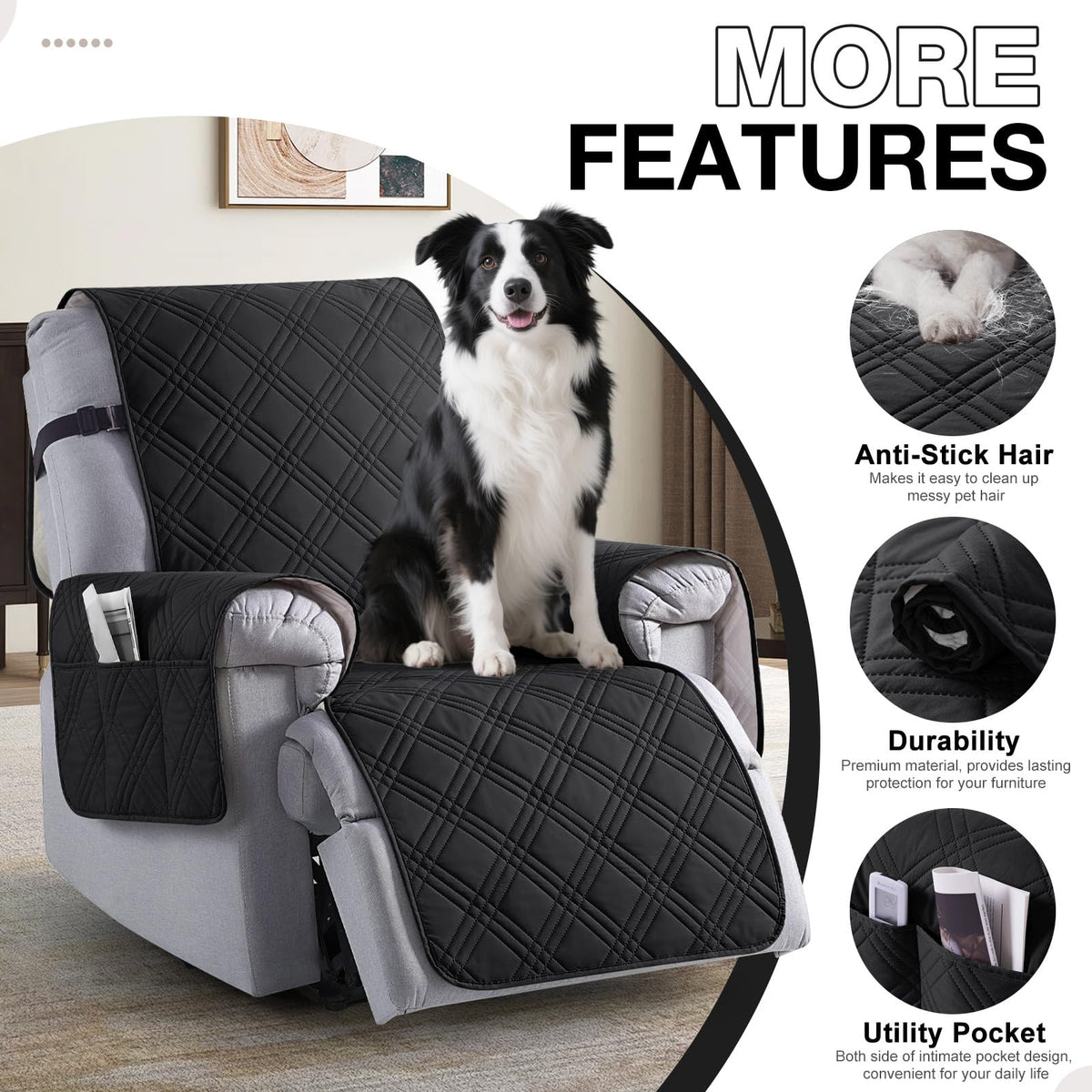TAOCOCO easy-clean recliner cover simplifies washing and maintenance.
