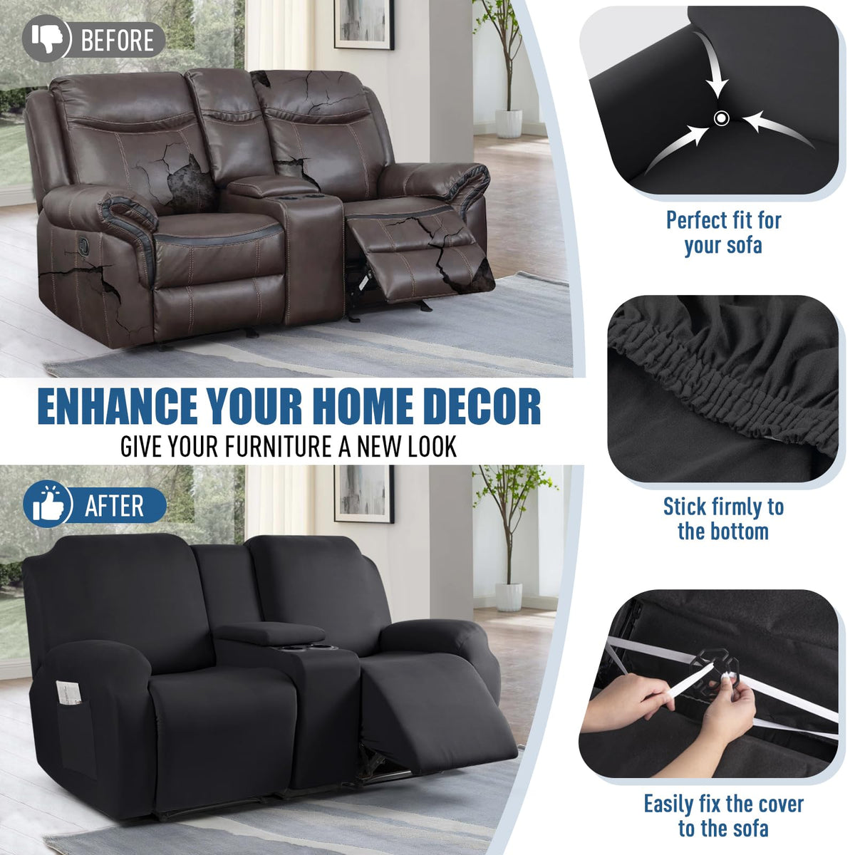 TAOCOCO slipcover with storage pocket — handy space for remotes and magazines.