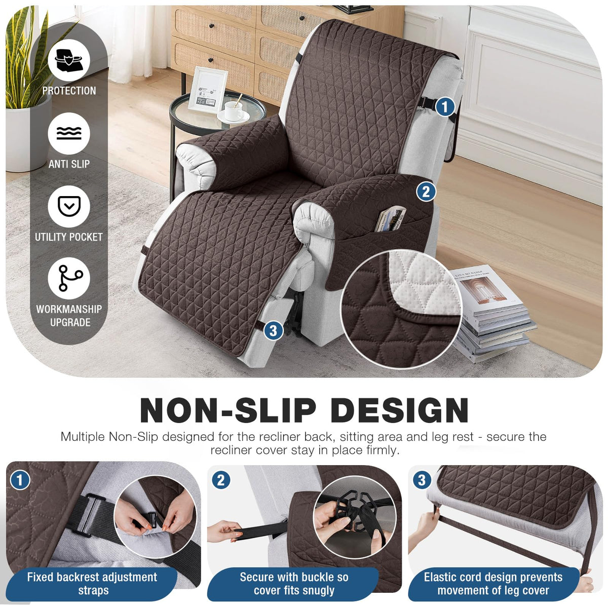 Anti-slip silicone backing keeps TAOCOCO cover in place