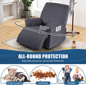 TAOCOCO recliner cover with elastic bottom band prevents slipping