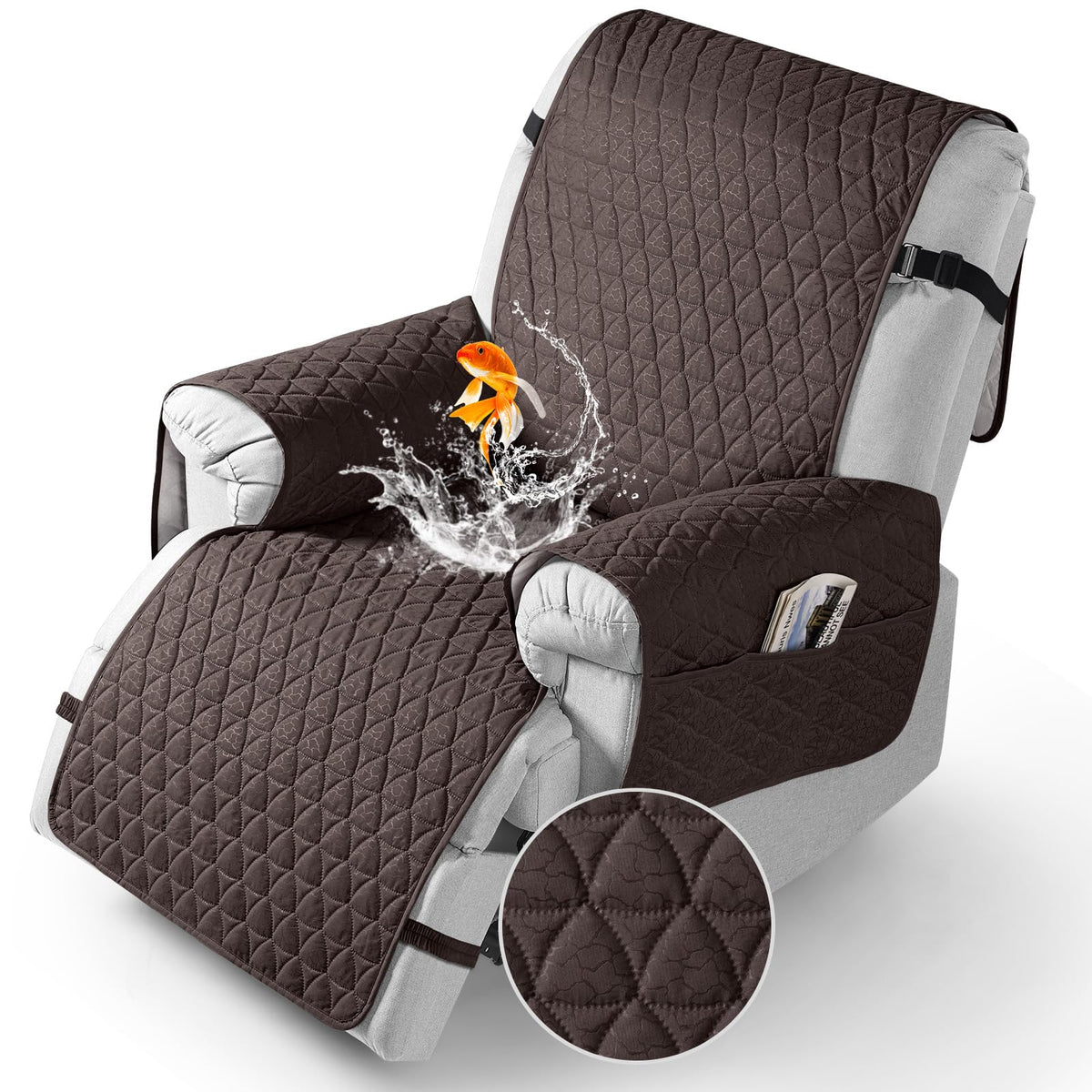 TAOCOCO recliner cover in chocolate protects a chair from spills