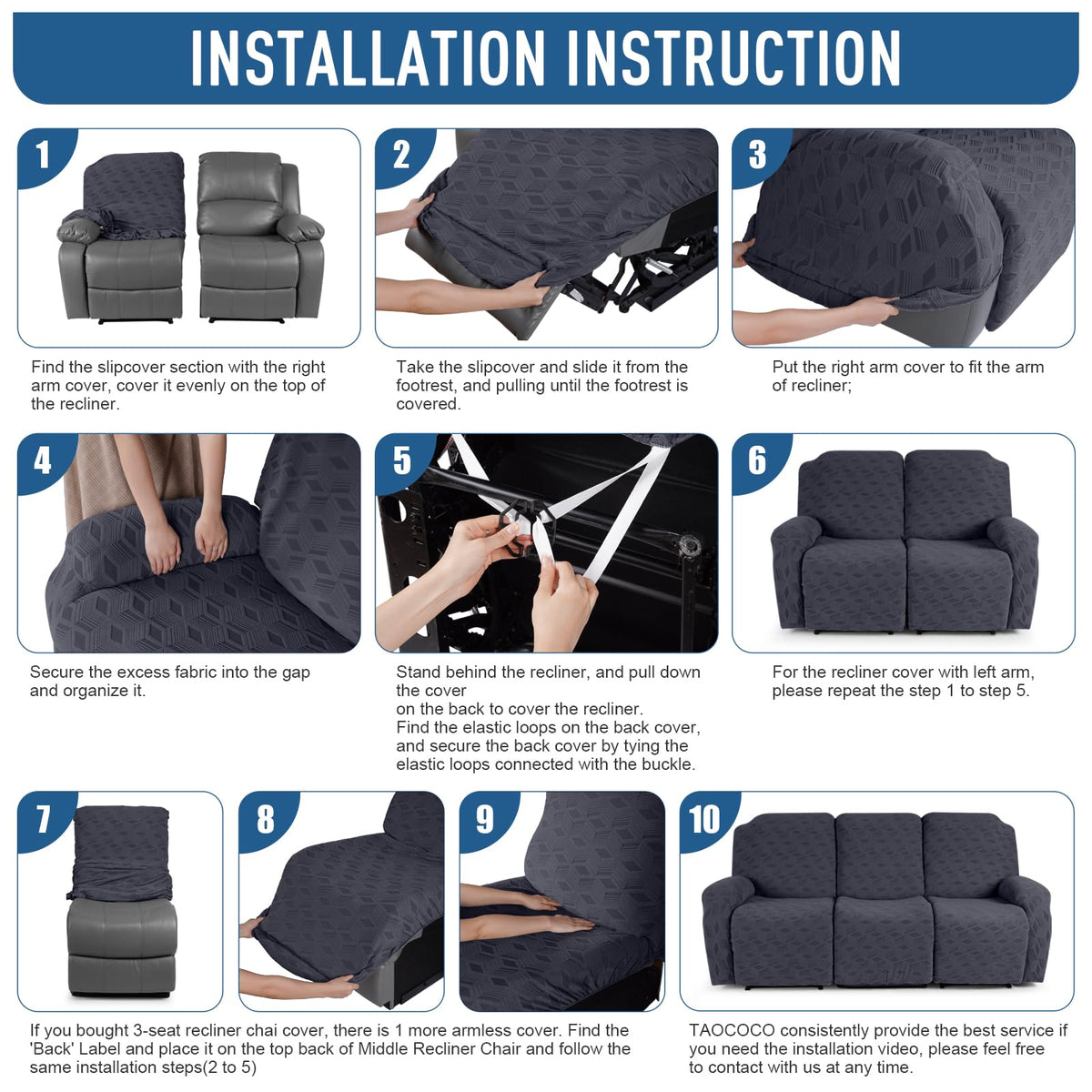 TAOCOCO easy-care recliner cover is machine washable for convenience.