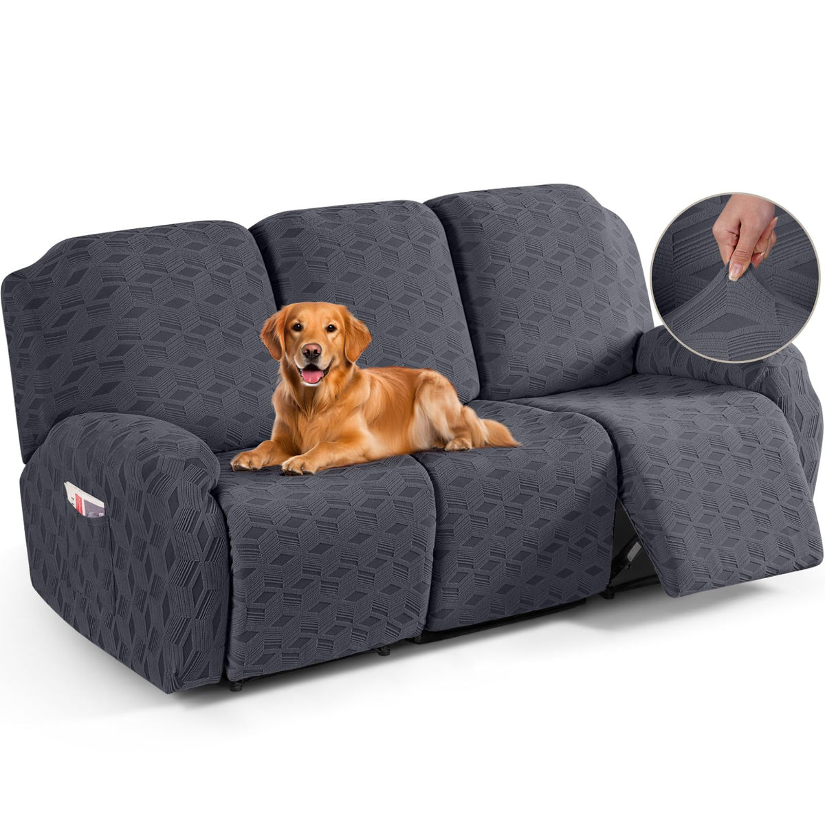 TAOCOCO recliner cover with patented design protects furniture from scratches and dust.
