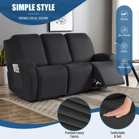 TAOCOCO slipcover with armrest sections provides full coverage and a neat appearance.