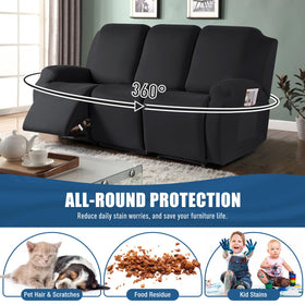 TAOCOCO 3-seat slipcover features bottom elastic band for secure fit.