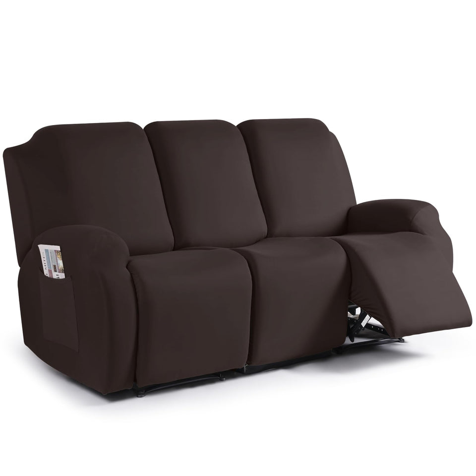 TAOCOCO recliner slipcover on a 3-seat sofa protects upholstery and refreshes room
