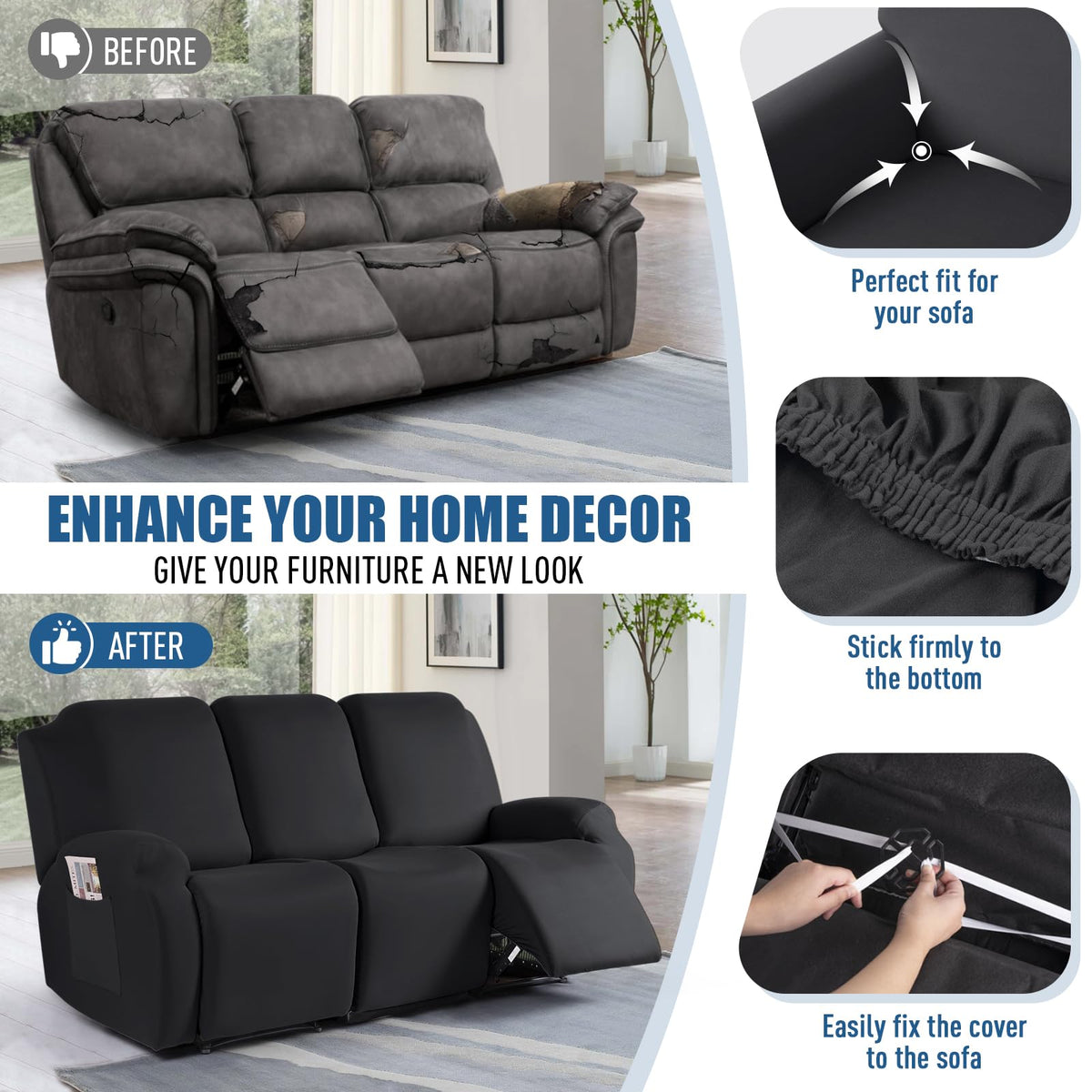 TAOCOCO slipcover fabric texture offers soft touch and durable protection.