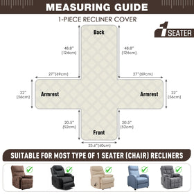 TAOCOCO easy-install recliner cover with elastic straps