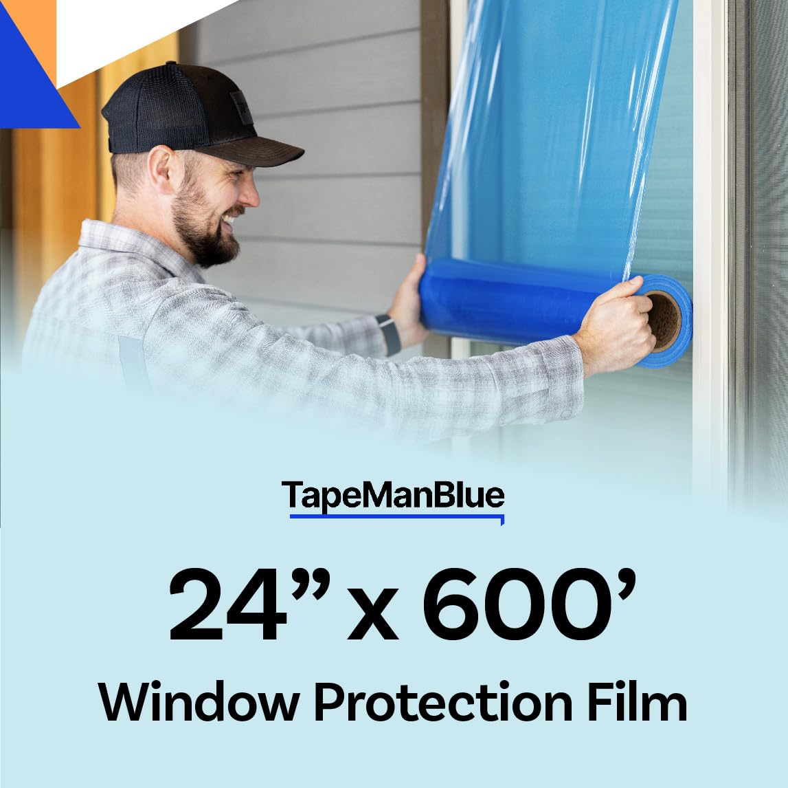 Durable TapeManBlue film close-up shows tear resistance.