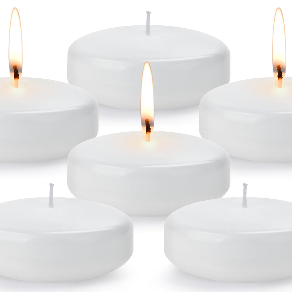 Tappovaly 3-inch floating candles in a 36-pack for elegant centerpiece decor.