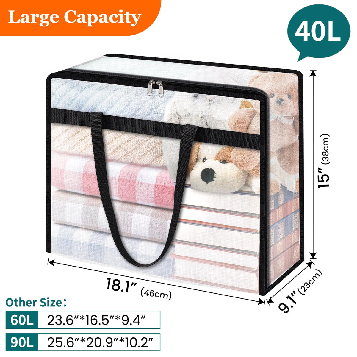 TasticTotes clear bags with reinforced handles for sturdy transport