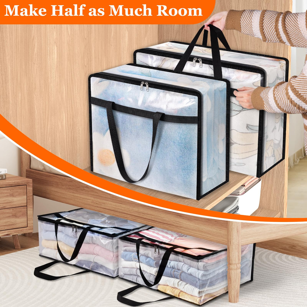 TasticTotes clear organizer bags simplify inventory during relocation