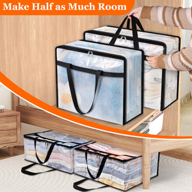 TasticTotes clear moving bags shown for convenient inventory and transport.