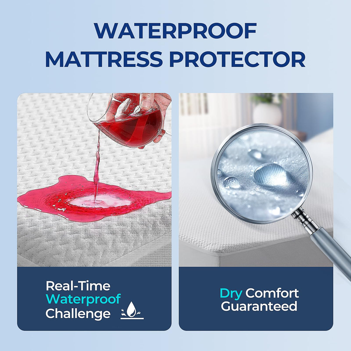 TASTELIFE deep pockets and 360° elastic band secure a snug fit on 8–21 inch mattresses.