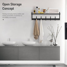 Tatub entryway organizer with five hooks keeps essentials within reach.