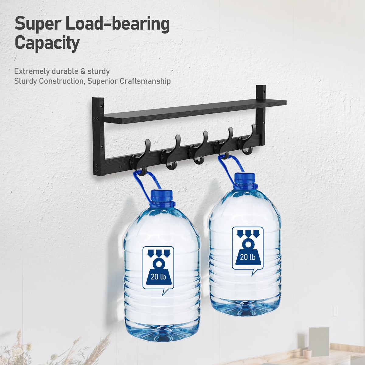 Tatub versatile coat rack suits bedroom and bathroom walls.