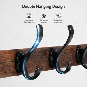 Tatub wall-mounted coat hanger with shelf and sturdy metal hooks for organization.