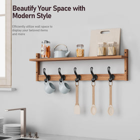 Tatub wood grain coat hanger shelf blends modern craft with function.