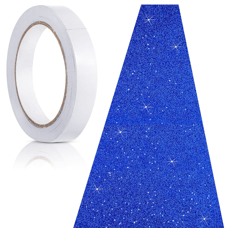 Tatuo glitter dark blue runway rug full length for elegant events
