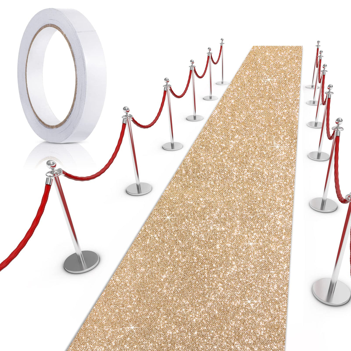 Tatuo glitter rug setup is quick with included tape