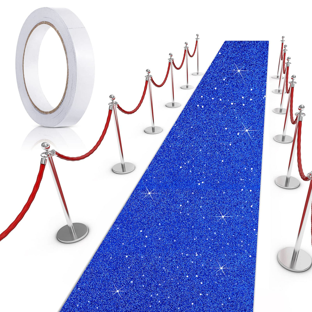 Tatuo indoor-outdoor venue use dark blue runway rug