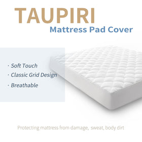 Taupiri cooling pillowtop mattress pad offers breathable comfort for a cooler night