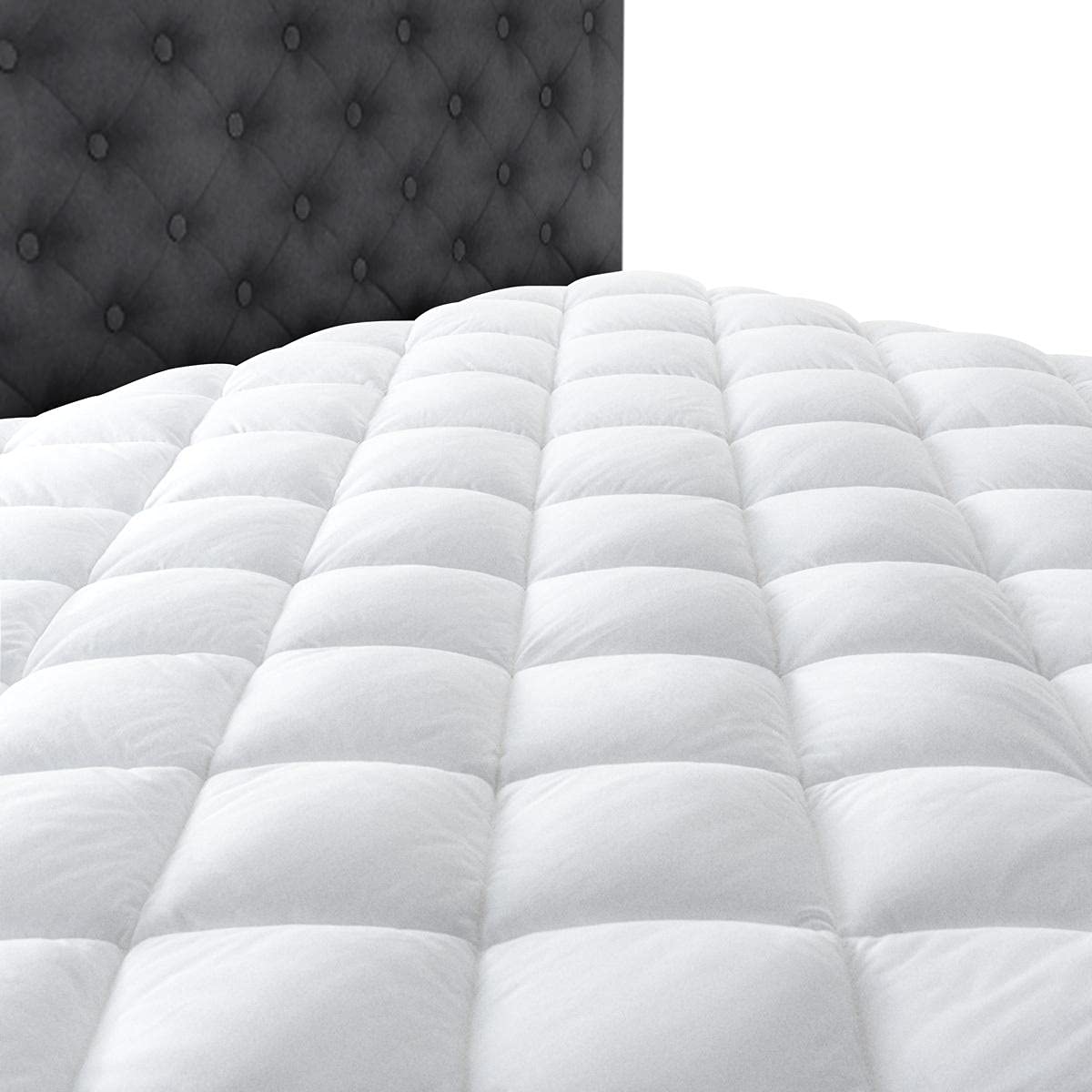 Taupiri King Quilted Mattress Pad Cover durable fabric withstands nightly use and protects mattress.